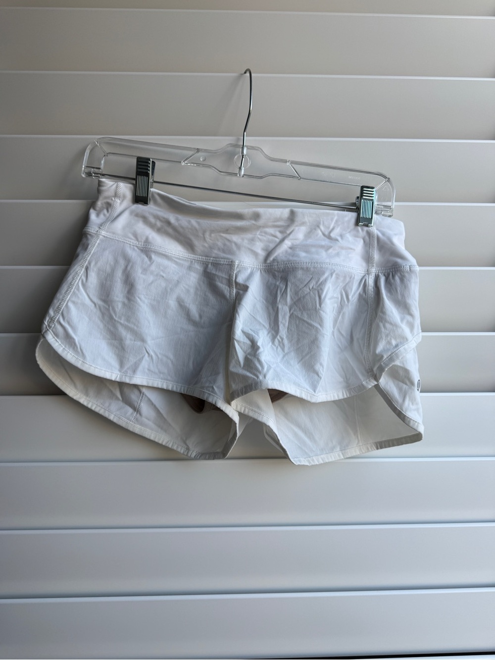 Lululemon Women's White Athletic Shorts with Inner Liner